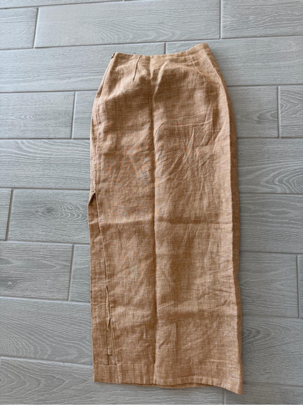 POSSE 100% Linen Nancy Pencil Skirt in Walnut Size XXS VGUC - Picture 6 of 8